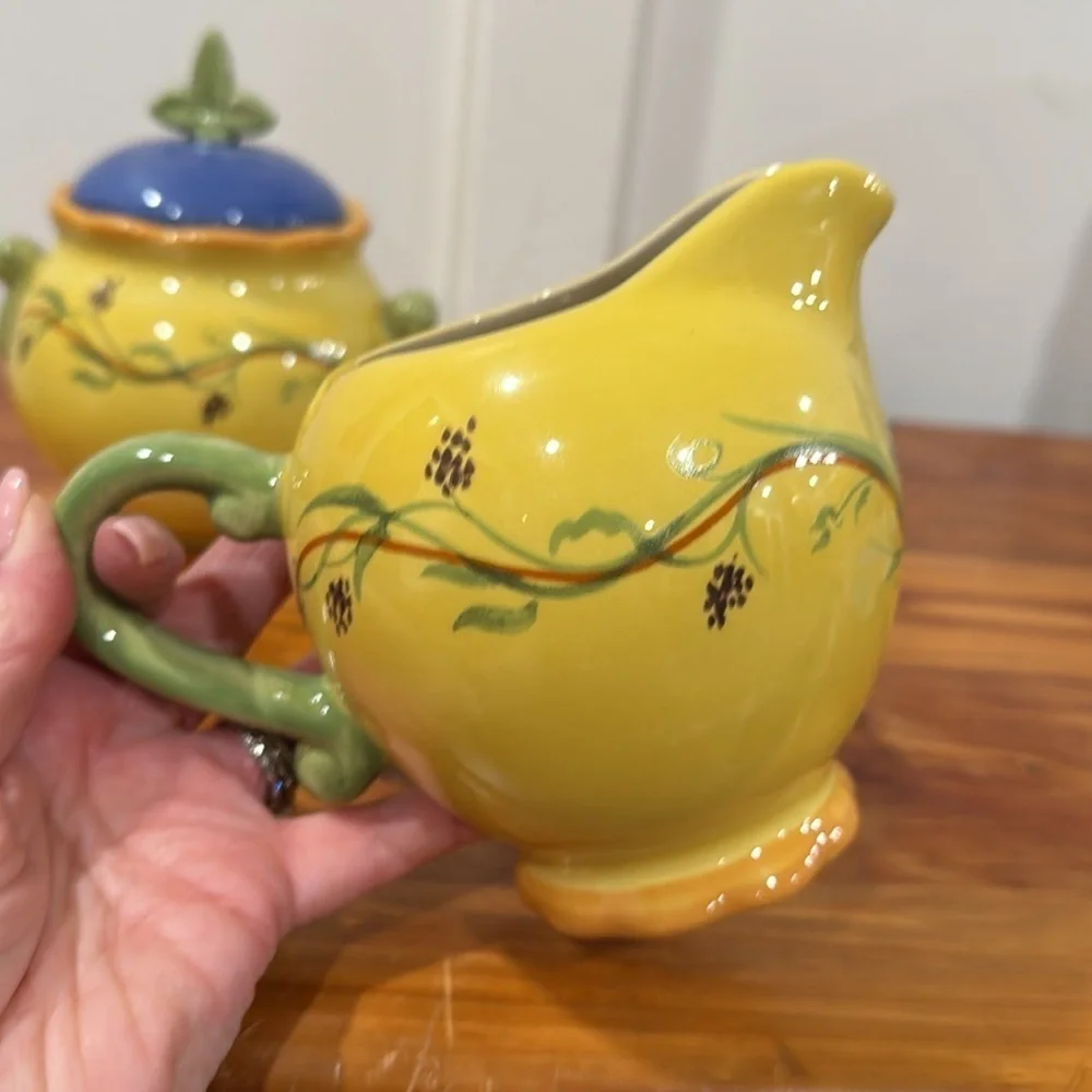 Pfaltzgraff Secrets of Pistoulet Sugar Bowl w/ Lid & Creamer